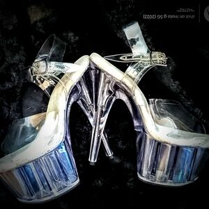 ®Pleaser,6"CLEAR STRIPPER HEELS 💎 size 7